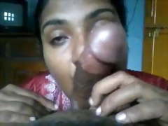 Indian maid hot sucking hubby's cock